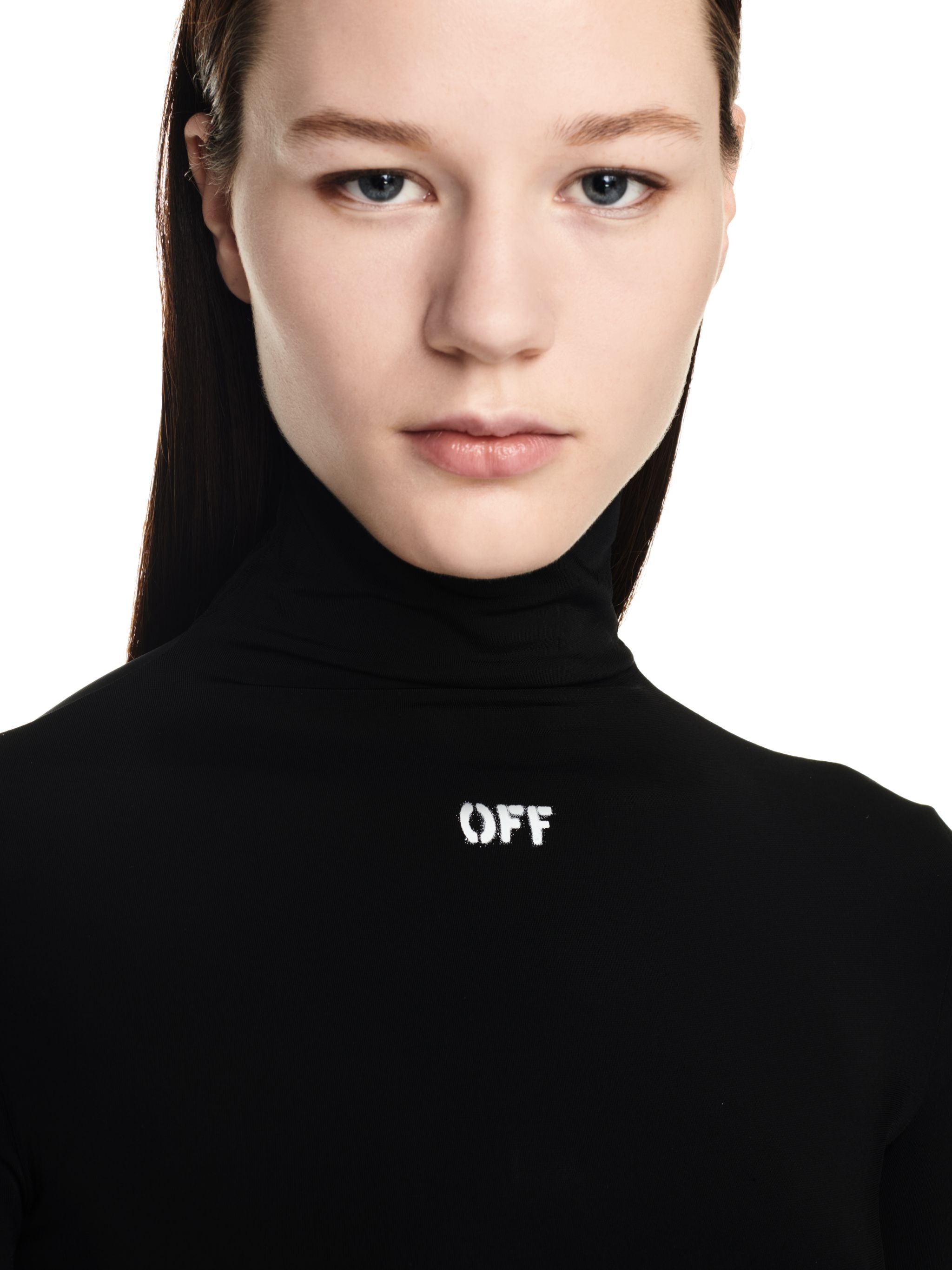 OFF WHITE Off Stamp Second Skin L/S Turtle Neck BLACK OWAD122C99JER003