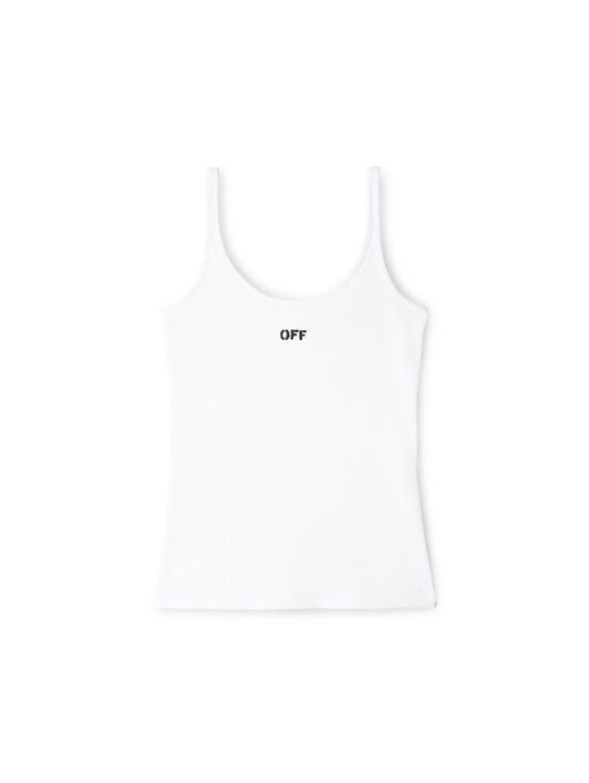 OFF WHITE Off Stamp Rib Tank Top WHITE OWAD072C99JER002