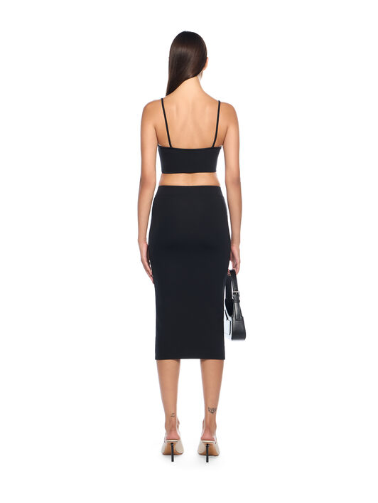OFF WHITE Sleek Midi Skirt BLACK-WHITE OWCW00PF25JER001
