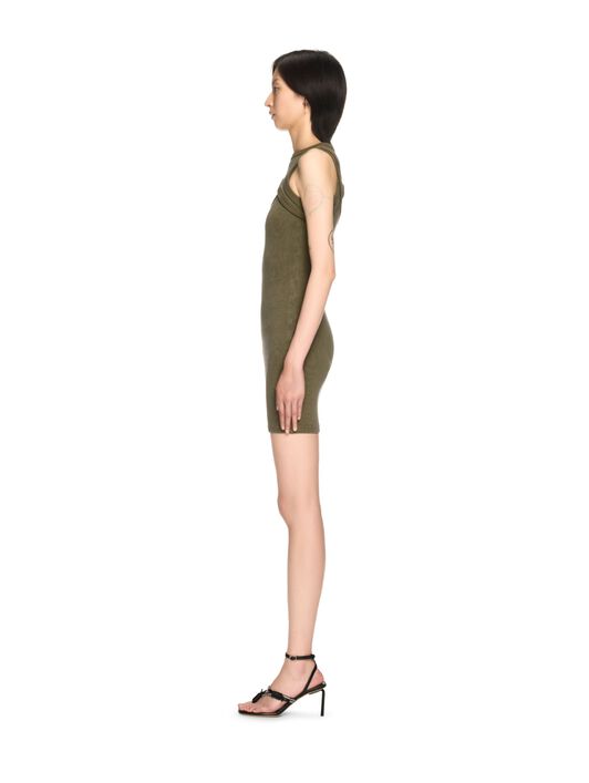 OFF WHITE Green Stamp Ribbed Cut-Out Dress GREEN OWDB496S25JER002