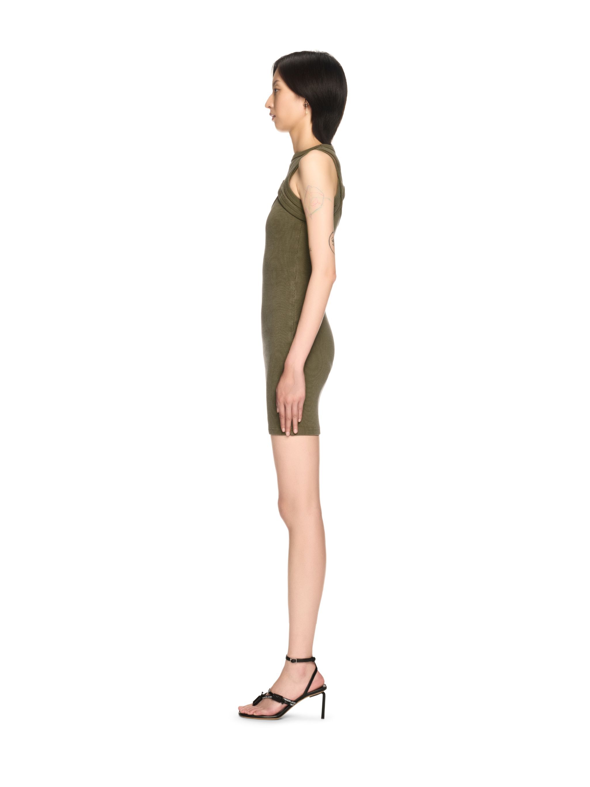 OFF WHITE Green Stamp Ribbed Cut-Out Dress GREEN OWDB496S25JER002