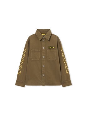 OFF WHITE Logo Patch Diag Shirt L/S MARTINI OLIVE 44BGE003S26F001