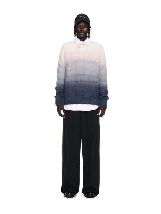 Mohair Arrow Gradient Knit Crewneck OFF WHITE Mohair Arrow Gradient Knit Crewneck GREY OMHE170F24KNI001