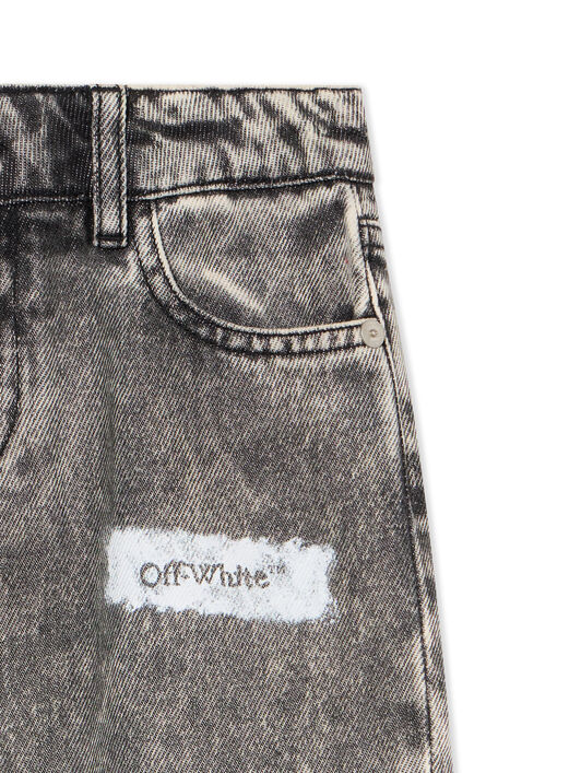OFF WHITE Diagonal Sponge Logo Denim Pants GREY - WHITE OGYB001F25DEN001