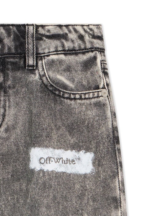 Diagonal Sponge Logo Denim Pants OFF WHITE Diagonal Sponge Logo Denim Pants GREY - WHITE OGYB001F25DEN001