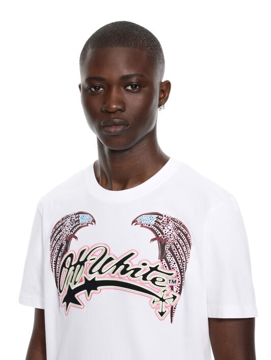 OFF WHITE Swarovski Double Eagle Slim T-shirt WHITE 44MAA027Z26J008