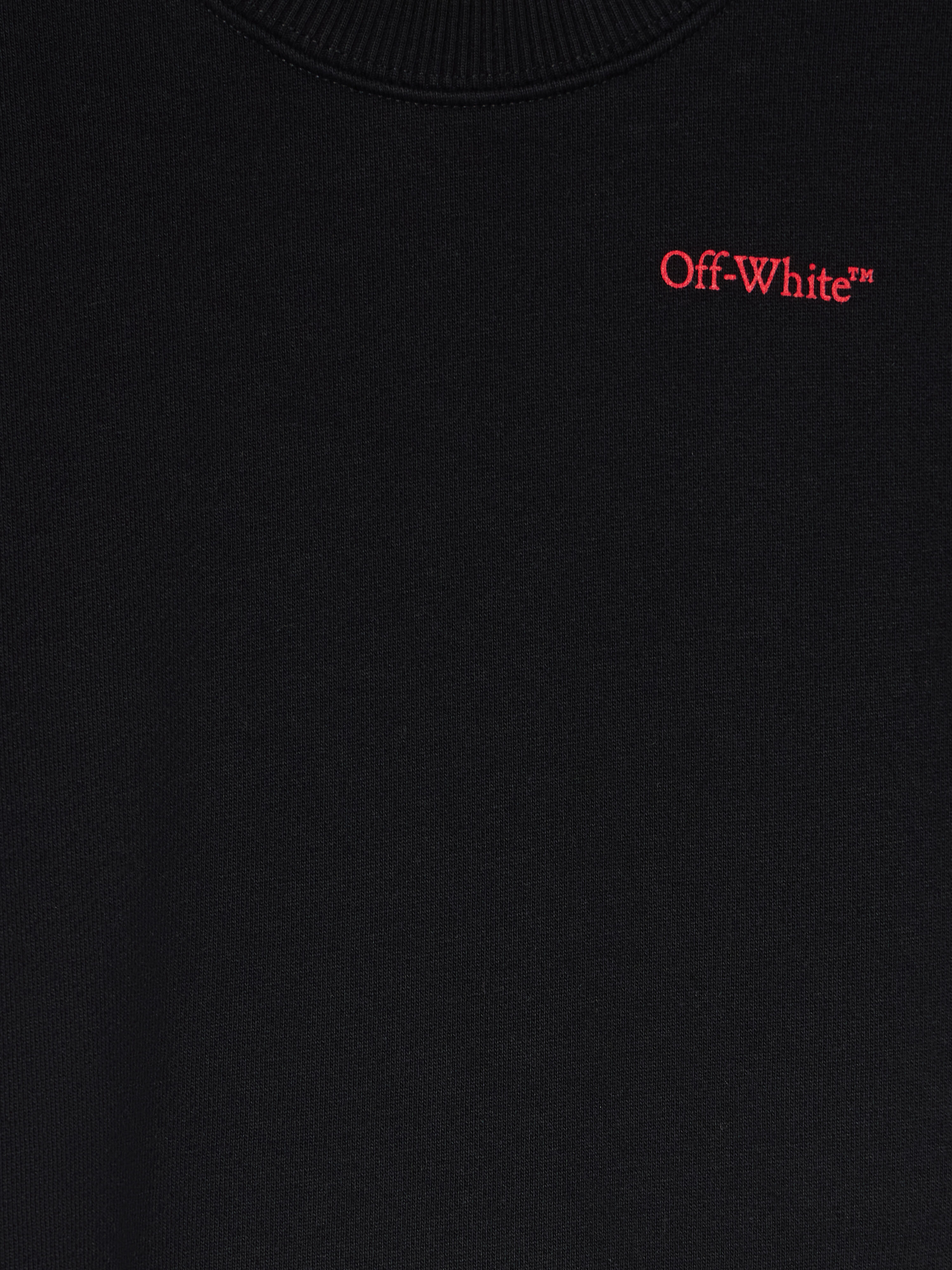OFF WHITE Arrow Outline Flock Crew Sweatshirt BLACK - RED OBBA001F25FLE007