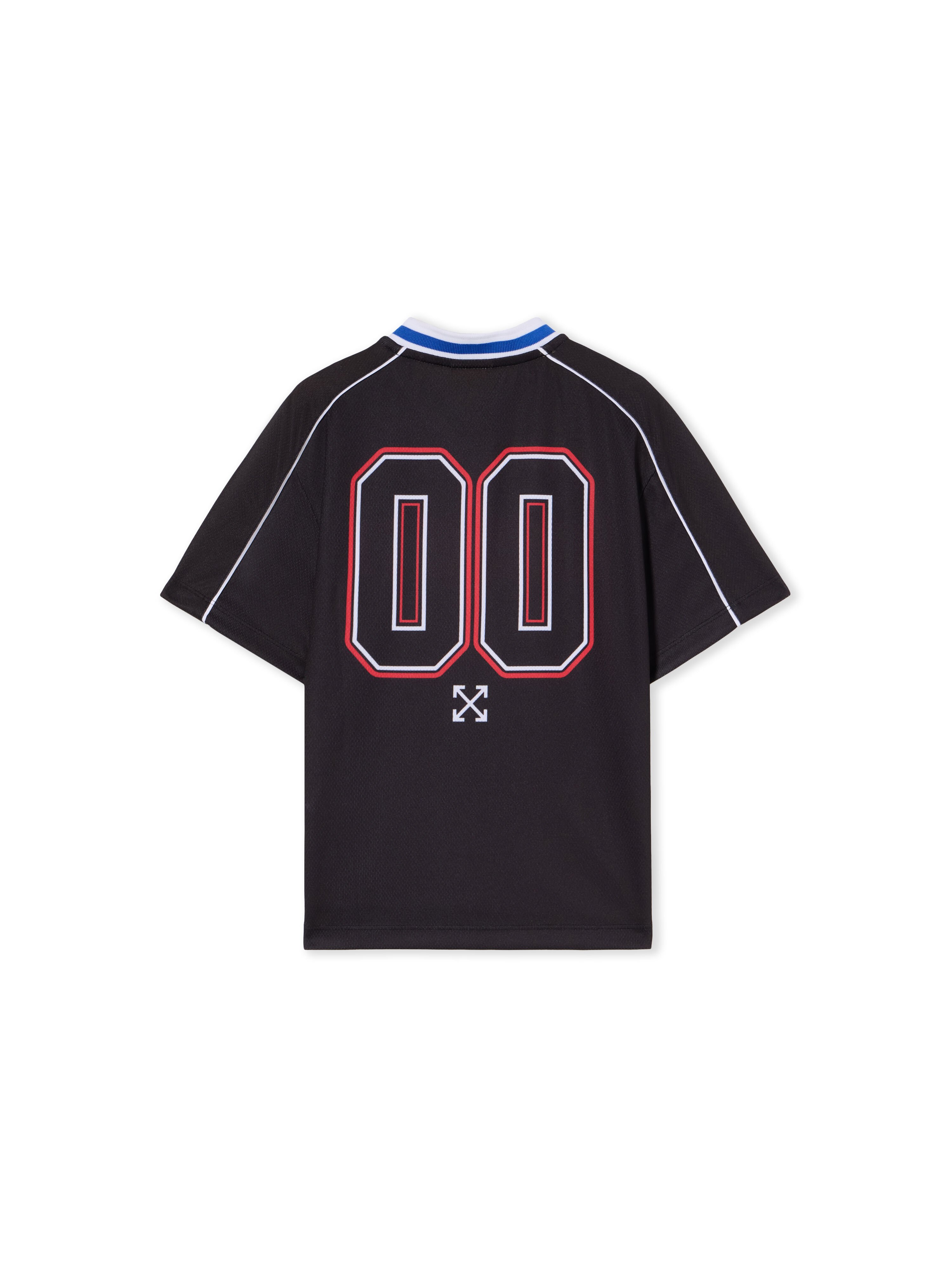 OFF WHITE Soccer Track Tee BLACK - WHITE OBAA018F25JER001
