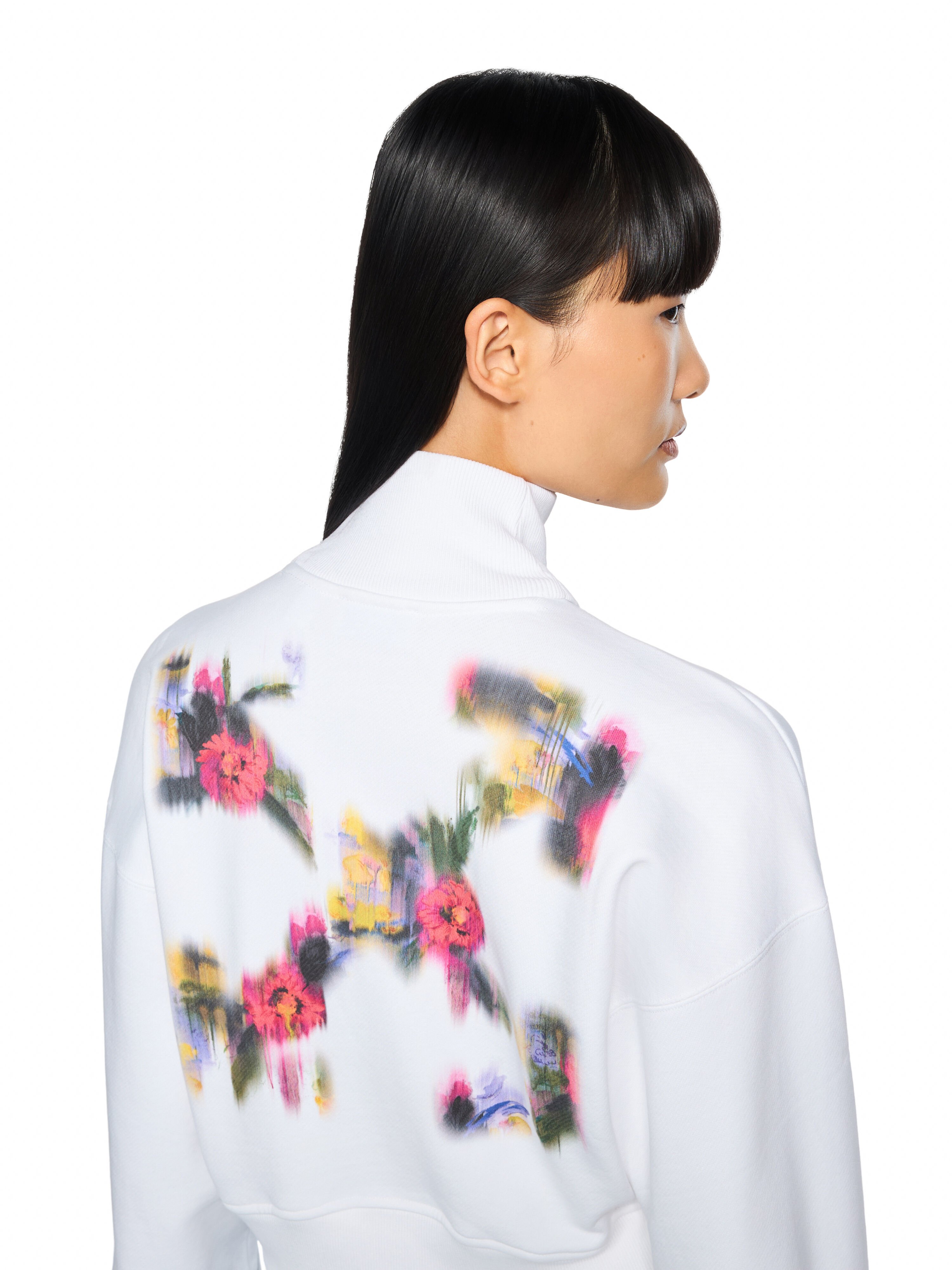 Arrow Chinè Flower Crop Zip Up OFF WHITE Arrow Chinè Flower Crop Zip Up White Hawthorn Rose 2FE00508T