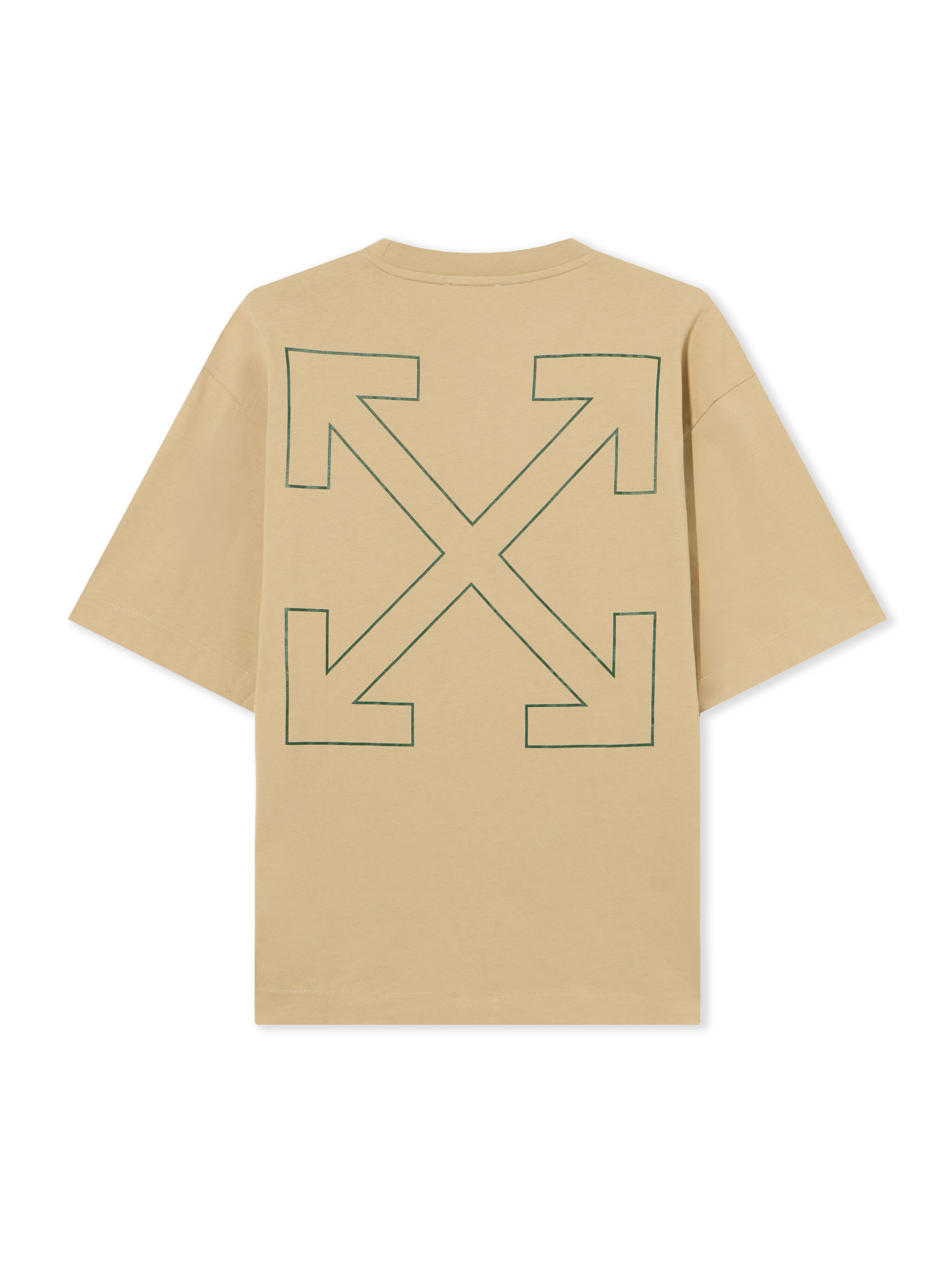 OFF WHITE Banknote Arrow Skate  T-Shirt CREME BRULÉE - CASH GREEN OMAA120S25JER00C