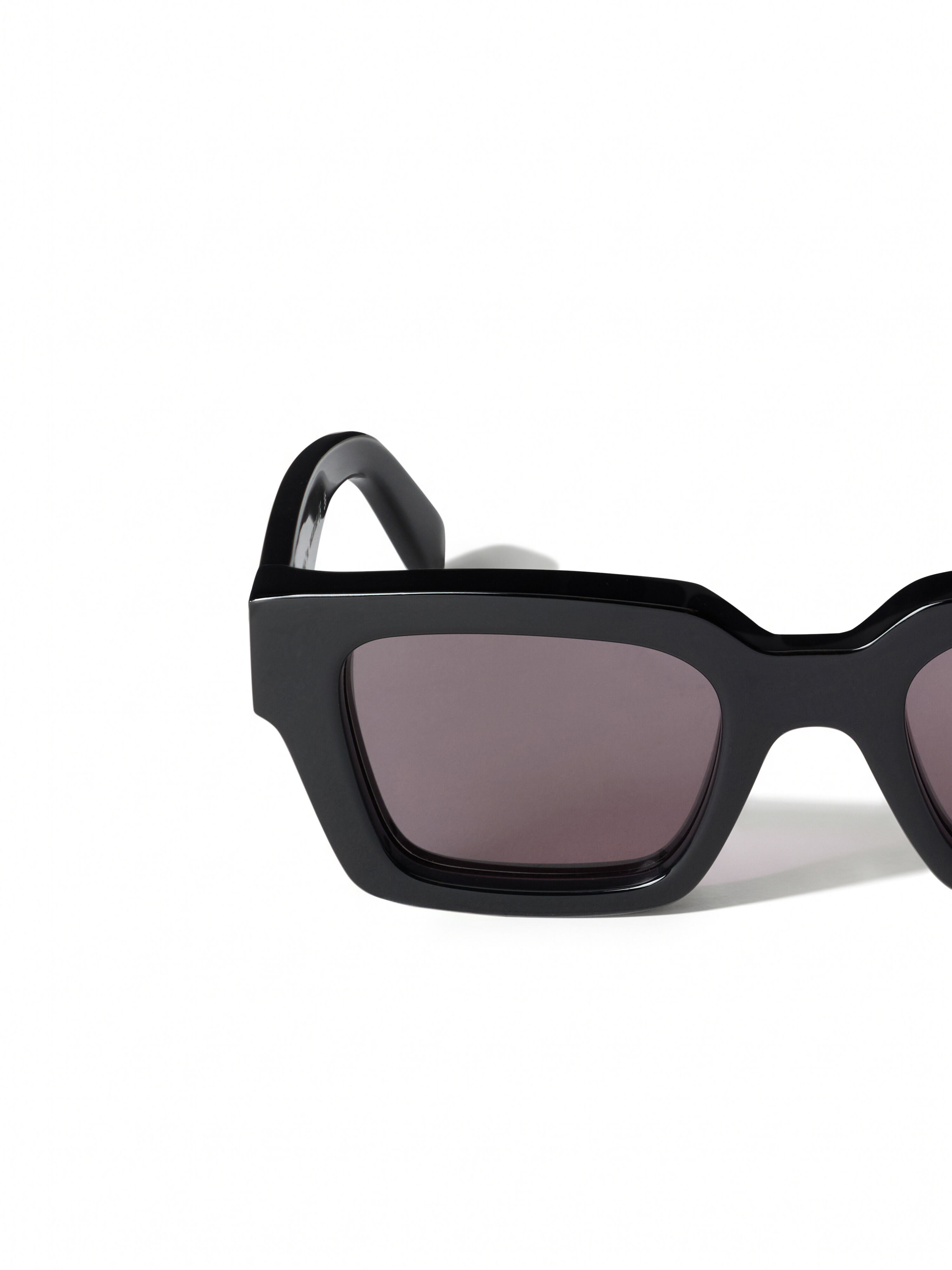 Virgil M Dark Grey Lens Sunglasses OFF WHITE Virgil M Dark Grey Lens Sunglasses Shiny Black OW1022100750