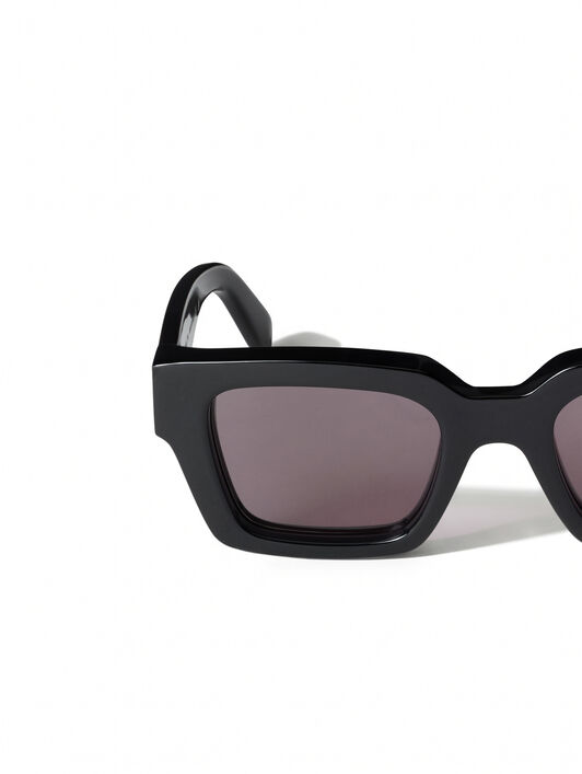 Virgil M Dark Grey Lens Sunglasses OFF WHITE Virgil M Dark Grey Lens Sunglasses Shiny Black OW1022100750