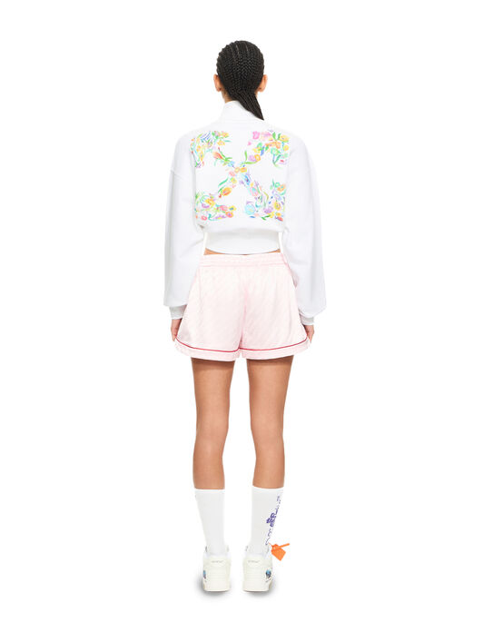OFF WHITE Arrow Glowing Flower Crop Zip Jacket White-Night Sky 2BE006S26FLE001
