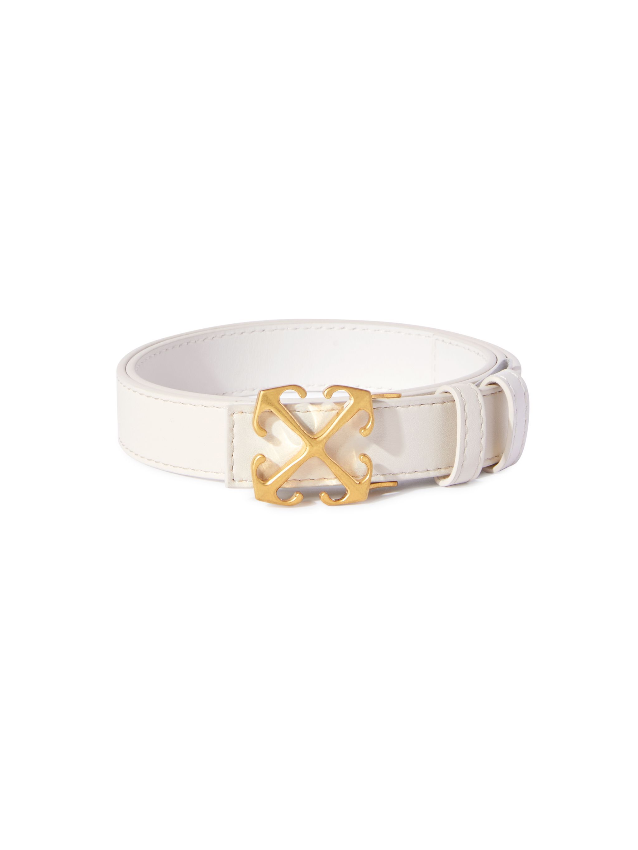 OFF WHITE White/Gold Arrow Belt 25 WHITE OWRB133C99LEA001