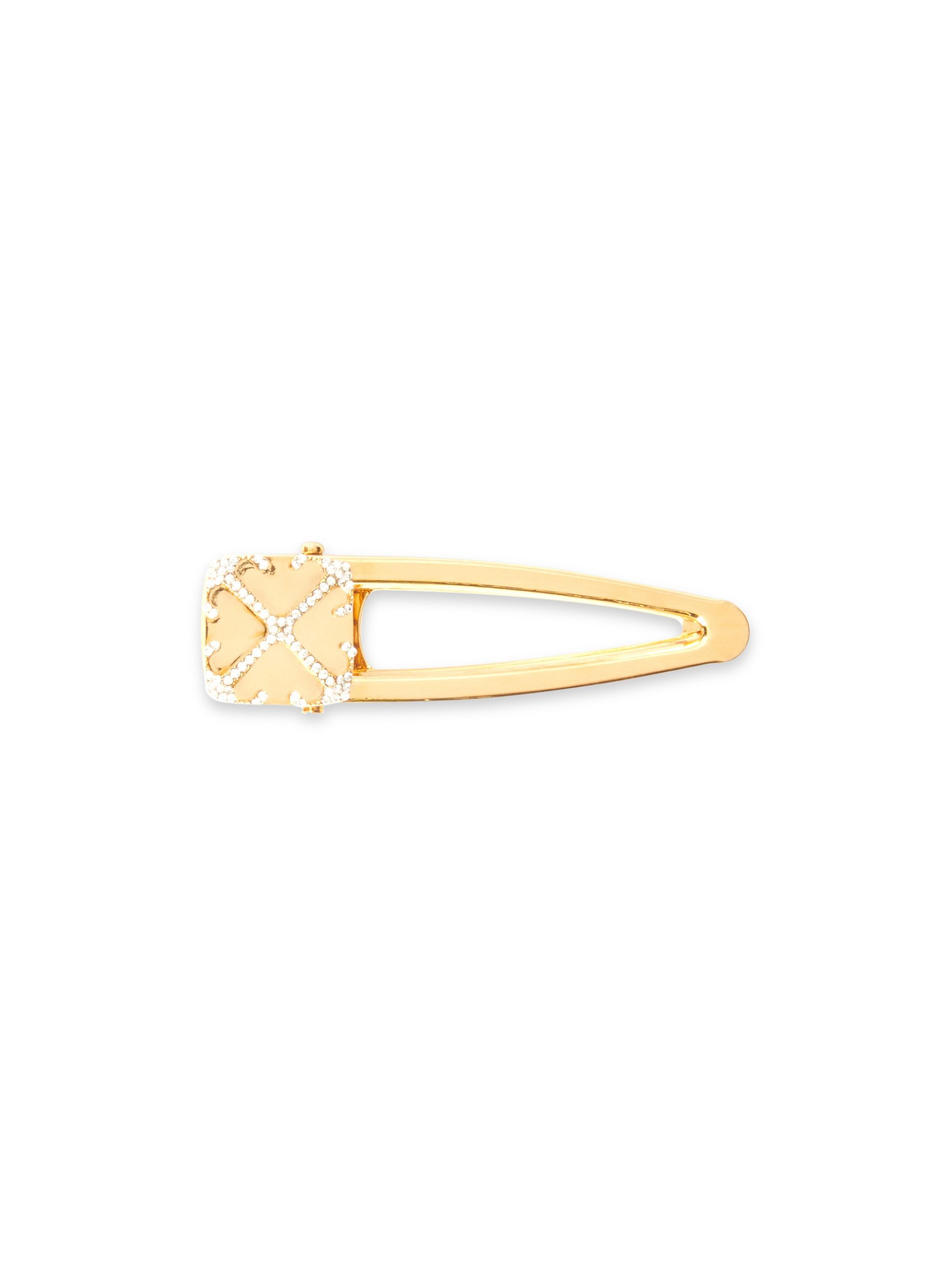 OFF WHITE Arrow Snap Hair Clip W/Strass GOLD OWOE003F24MET001