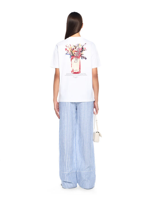 OFF WHITE Flower Vase Regular Logo Tee WHITE OWAA089F25JER005