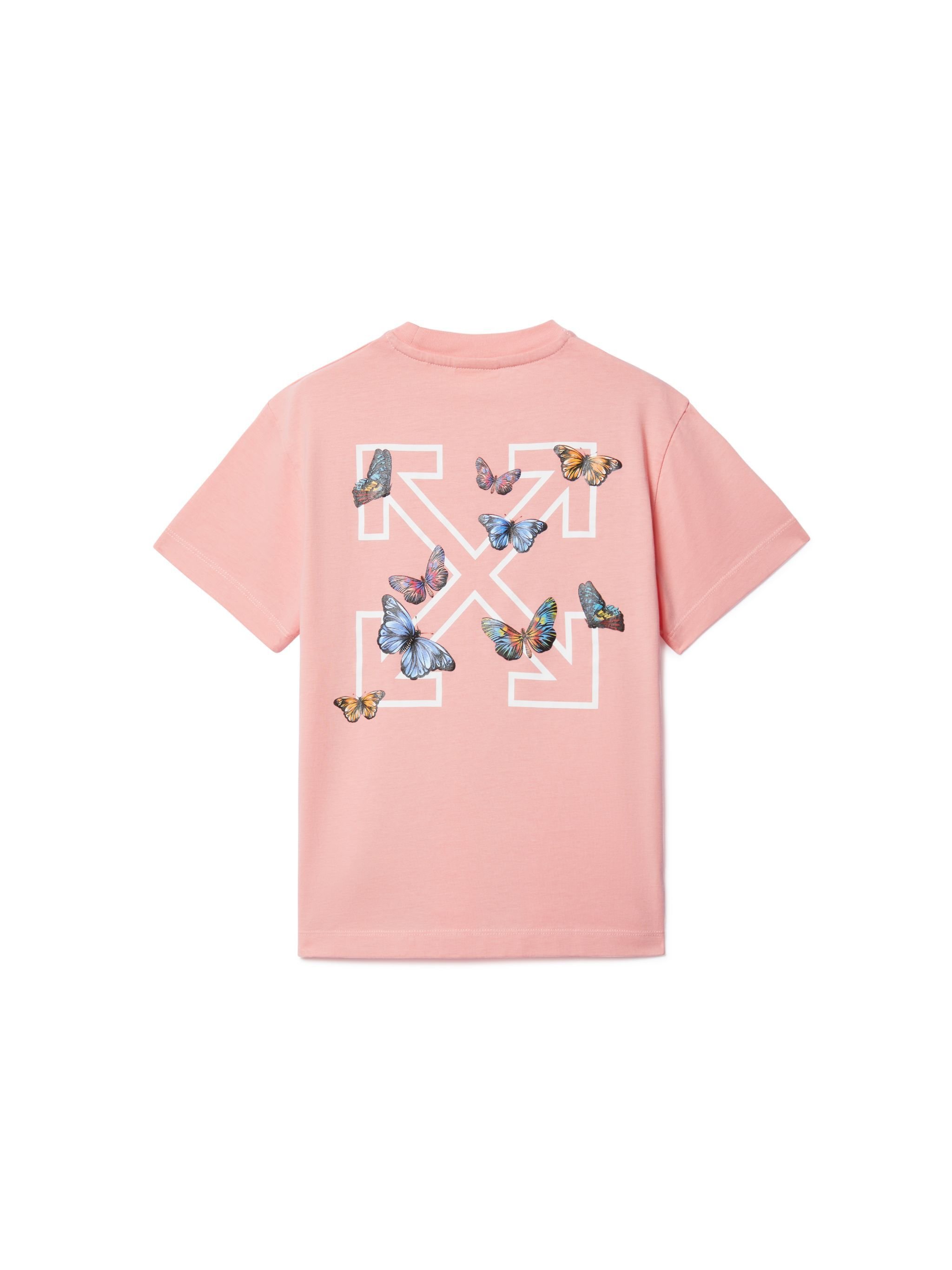 OFF WHITE Butterfly Arrow T-Shirt PINK OGAA001S25JER008