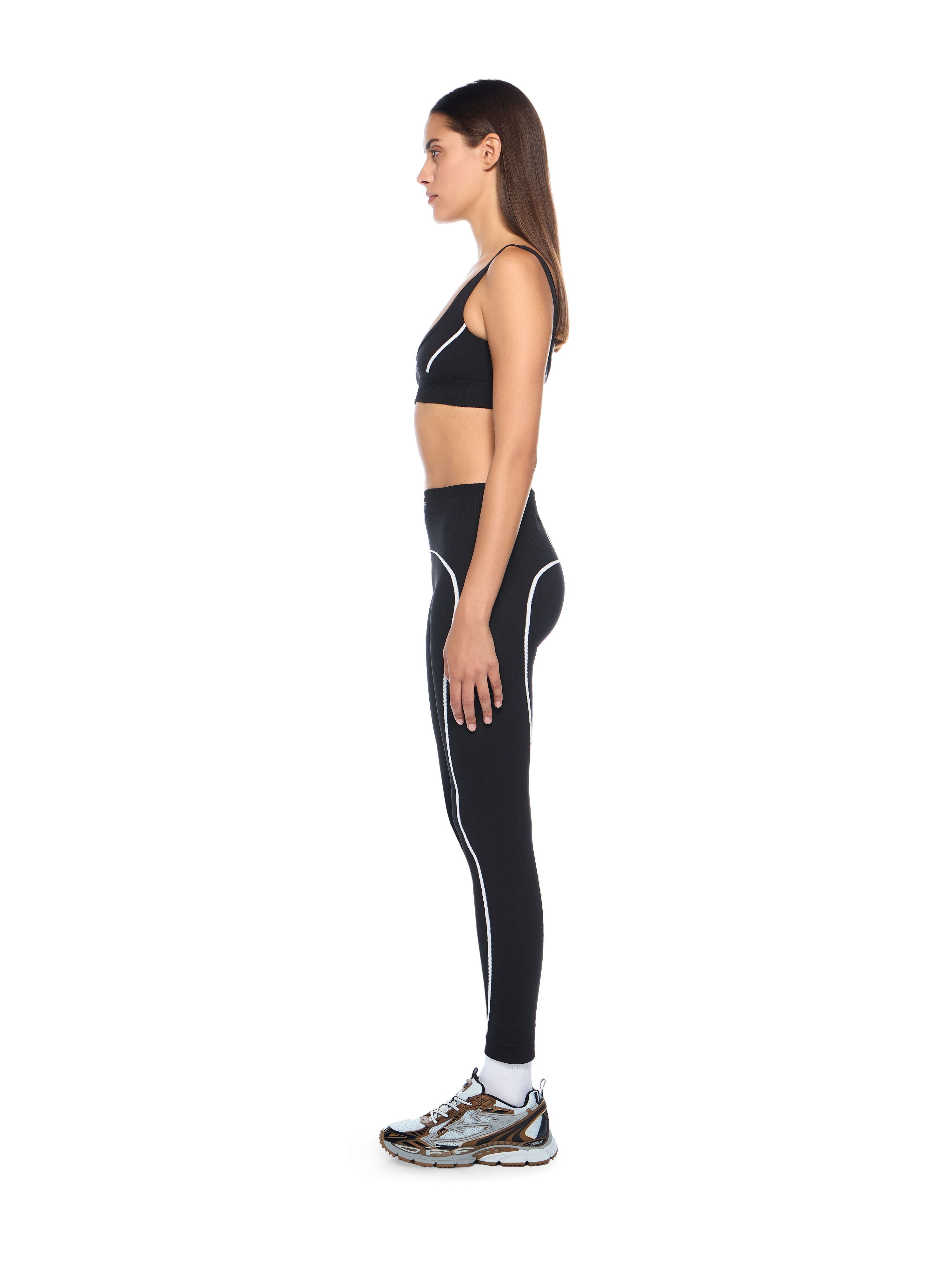 OFF WHITE Off Stamp Seamless Bra BLACK - WHITE OWVO05NC99KNI001