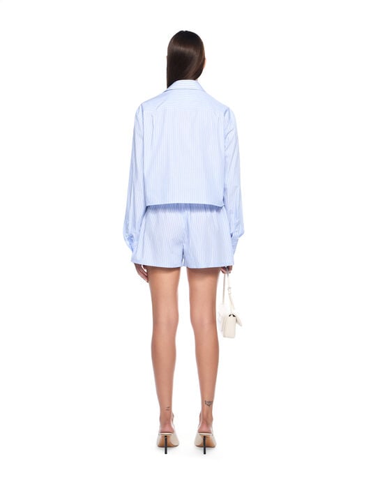 Striped Poplin Shirt OFF WHITE Striped Poplin Shirt KENTUCKY BLUE-RED DAHLIA OWGE02AF25FAB001