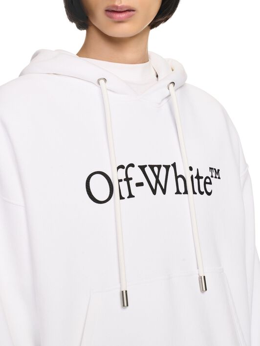 OFF WHITE White Big Bookish Skate Hoodie WHITE OMBB085C99FLE012