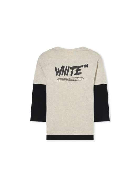 OFF WHITE Shared Logo Double Layer Long Sleeve T-Shirt GREY MELANGE 44BAB005F26J001