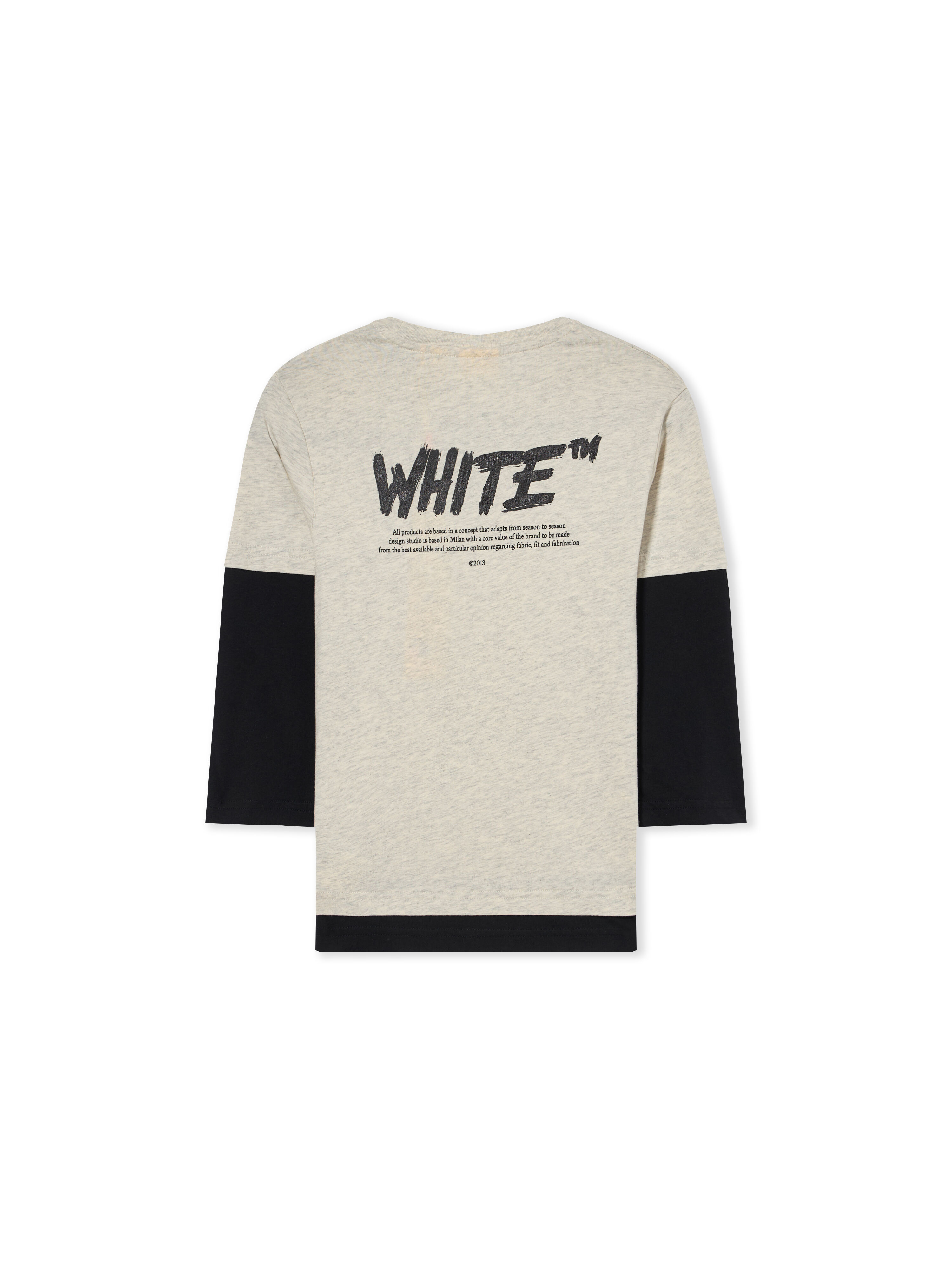 OFF WHITE Shared Logo Double Layer Long Sleeve T-Shirt GREY MELANGE 44BAB005F26J001