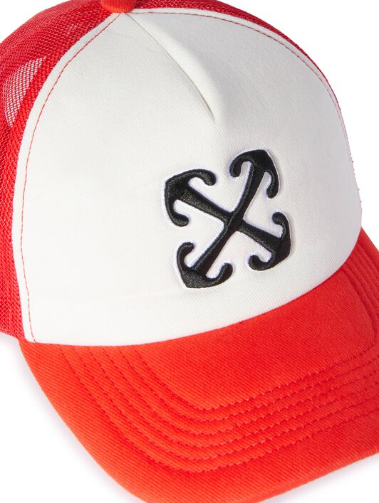OFF WHITE Brick Red Arrow Trucker Hat RED OMLA04BS25FAB001