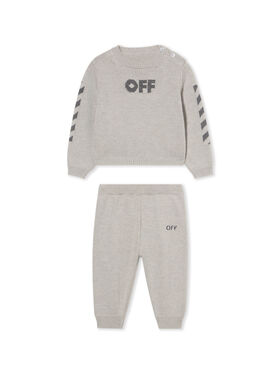 OFF WHITE Diagonal Logo Knit Set LIGHT GREY - DARK GREY OB2X004F25KNI001