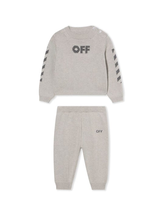 Diagonal Logo Knit Set OFF WHITE Diagonal Logo Knit Set LIGHT GREY - DARK GREY OB2X004F25KNI001