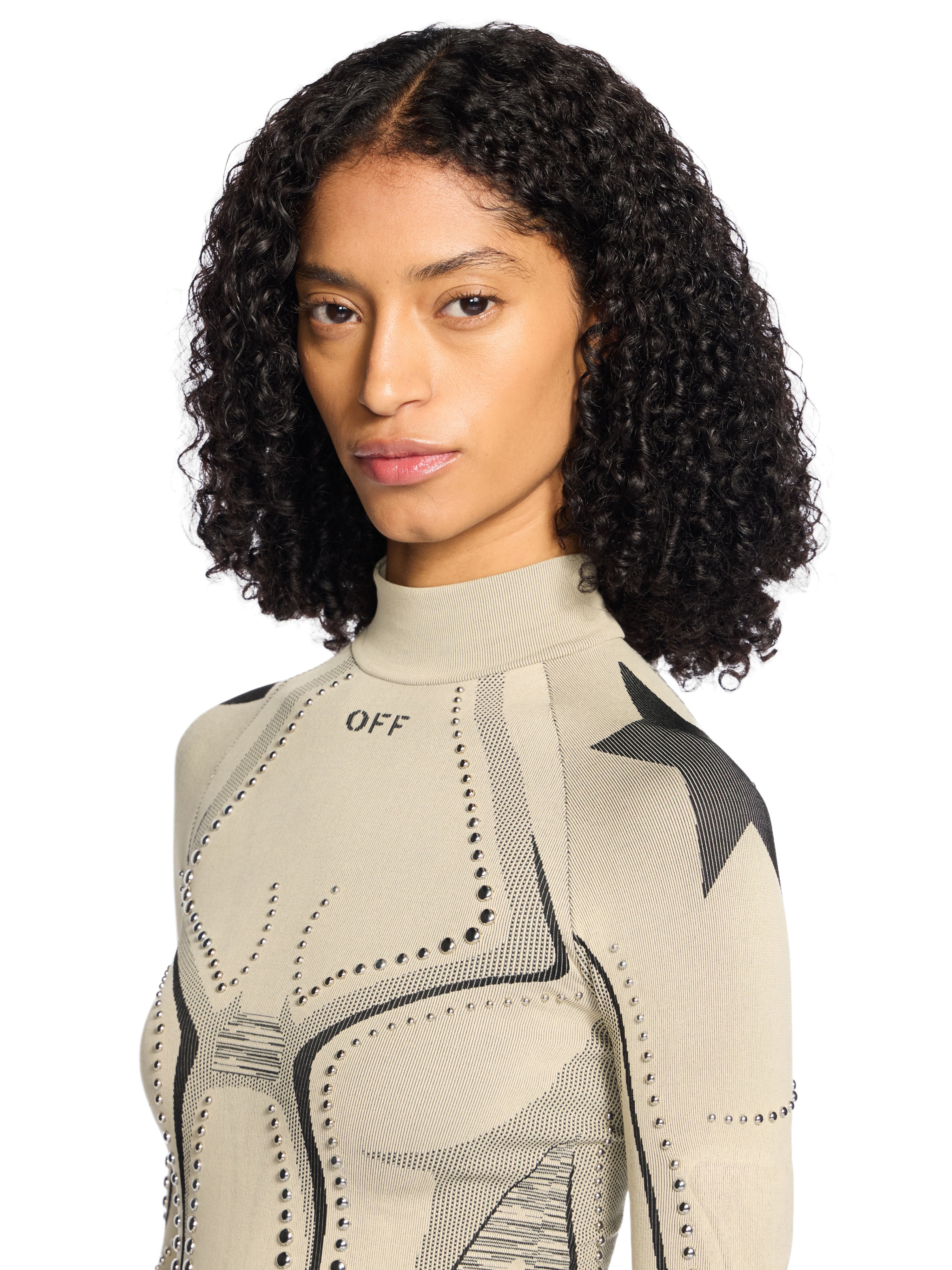 Studded Seamless Race Dress OFF WHITE Studded Seamless Race Dress SAND - BLACK OWVT02EW25KNI001