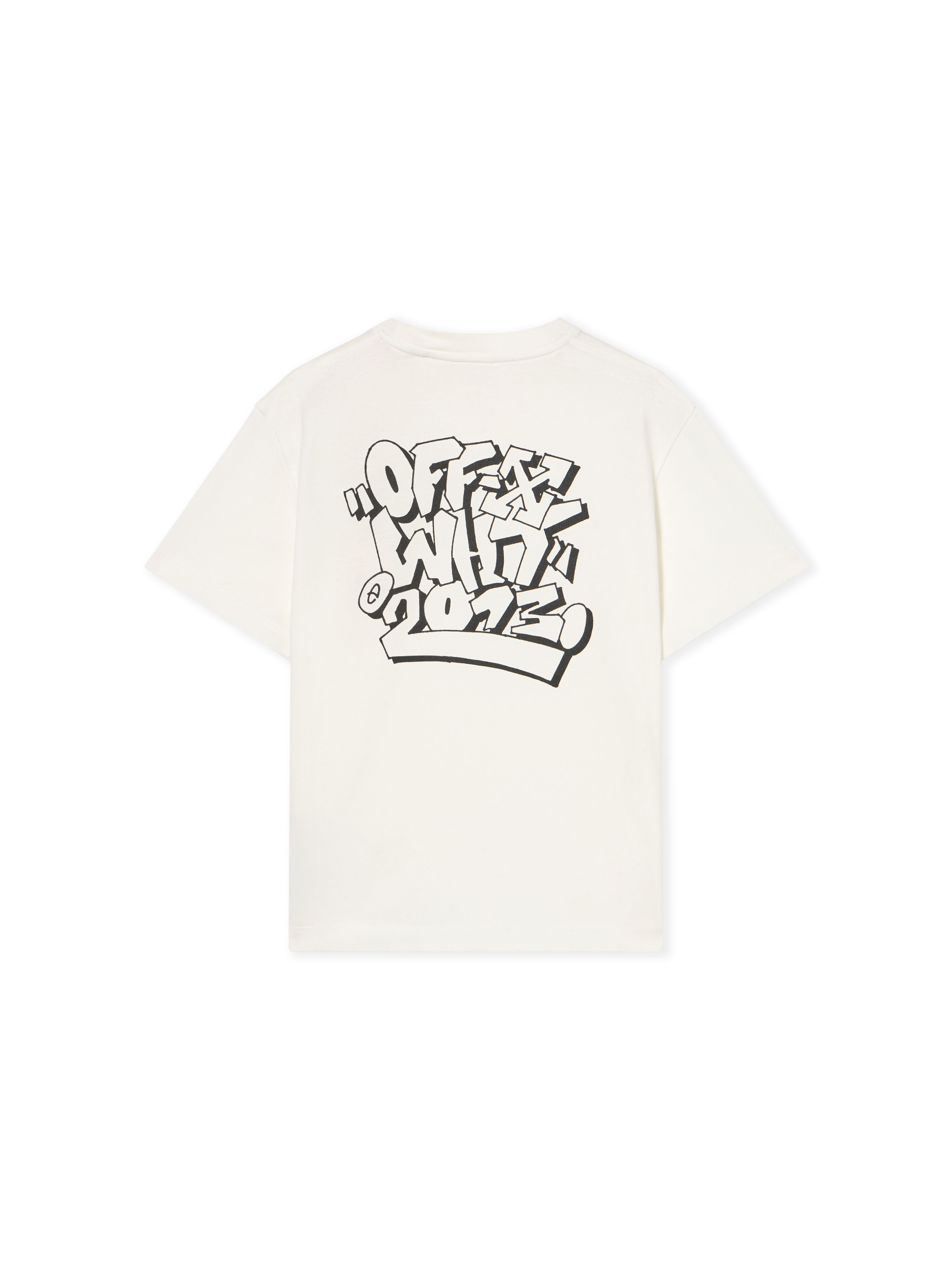 OFF WHITE Graffiti Print T-Shirt WHITE - BLACK OBAA002F25JER00B