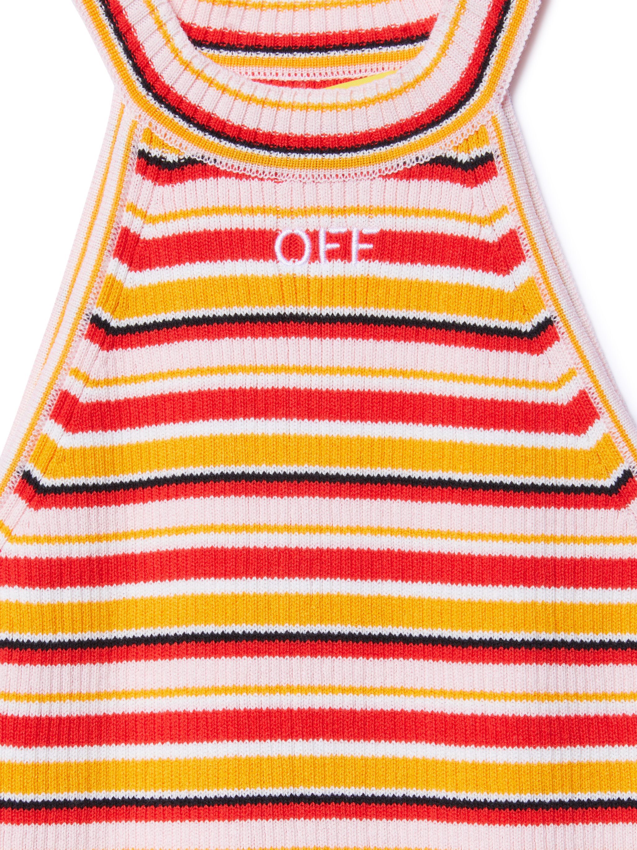 OFF WHITE Stamp Ribbed Knit Dress ORANGE OGHI005S25KNI001