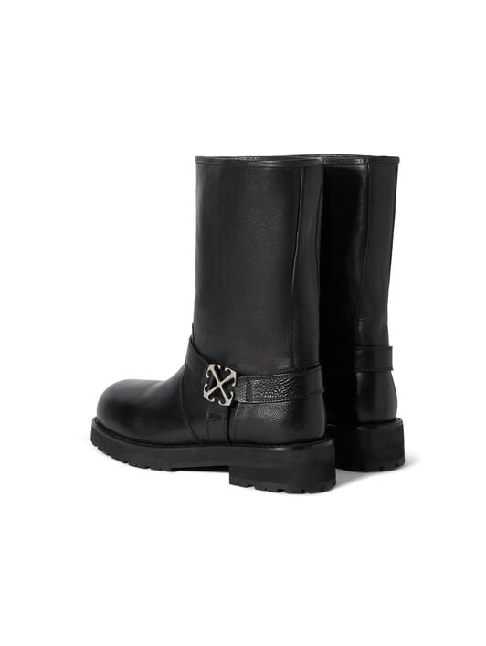 OFF WHITE Off Track Leather Boots BLACK - SILVER OMIE00EC99LEA001