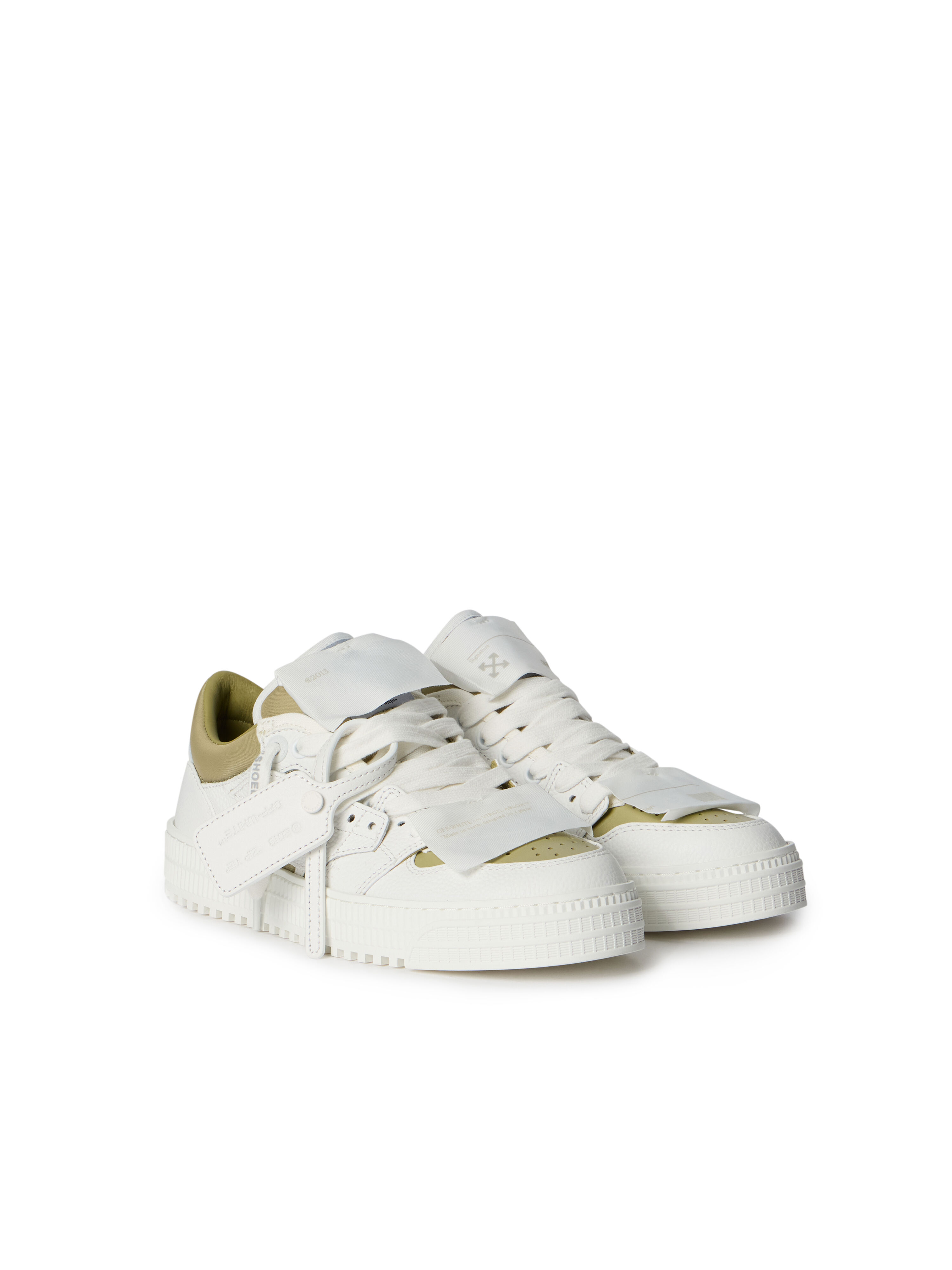 OFF WHITE 3.0 Off Court Low Top Sneakers WHITE - GREY GREEN OWIA28EF25LEA001