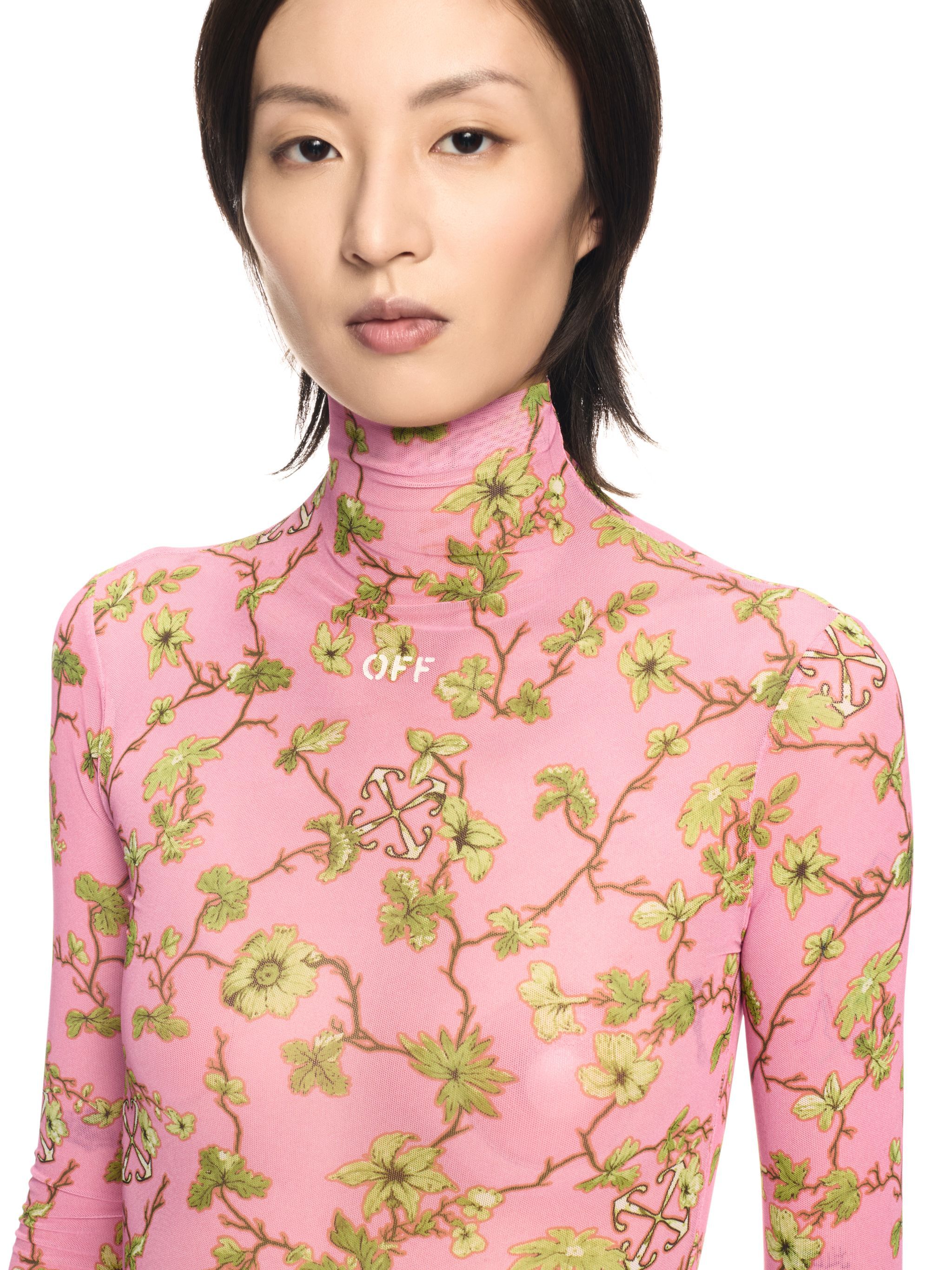 OFF WHITE RAMAGE TULLE LONG DRESS PINK OWDB50FF24JER001