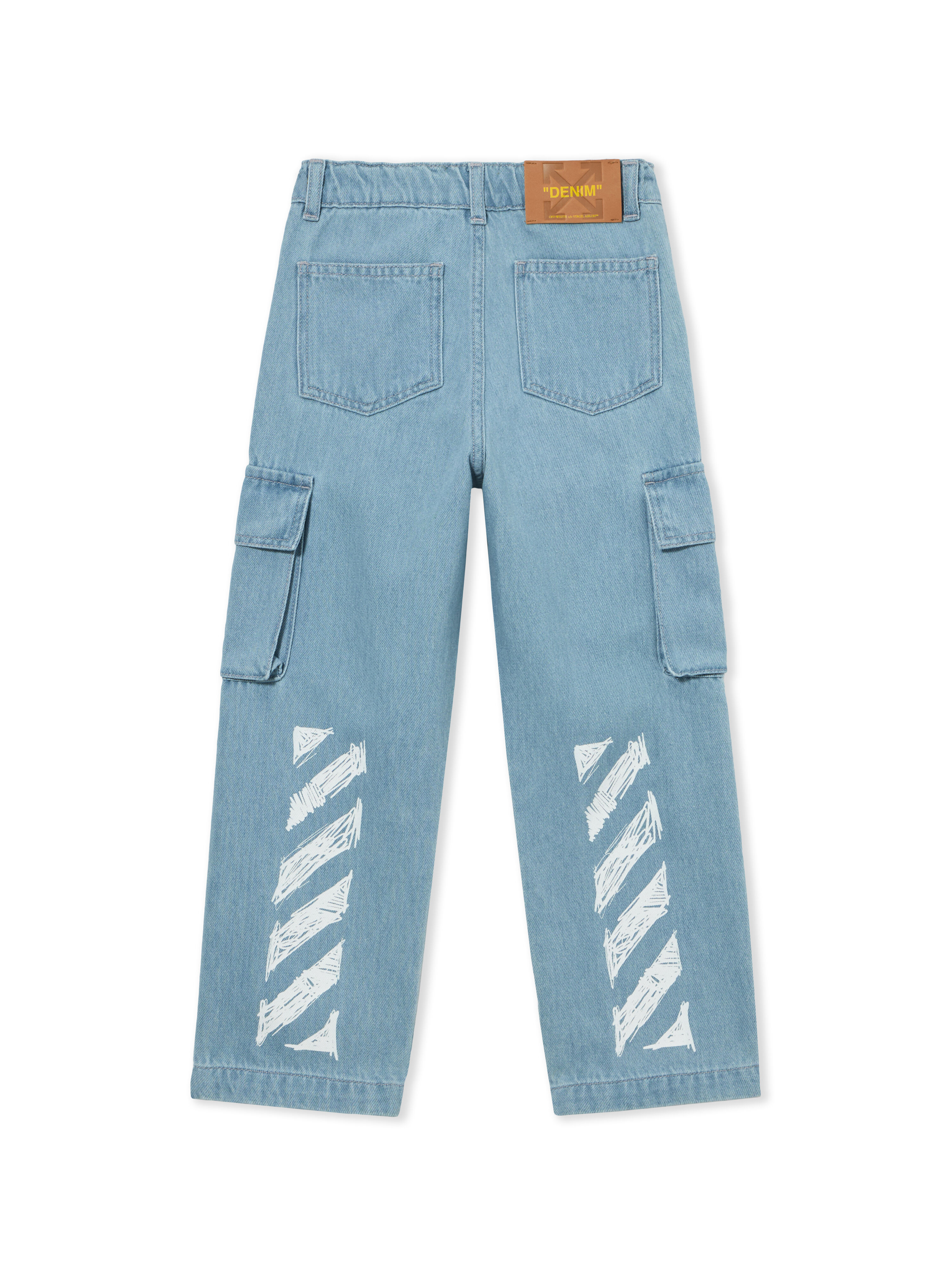 OFF WHITE Diag Sketch Denim Cargo Pant MEDIUM BLUE 44BYB002S26D001