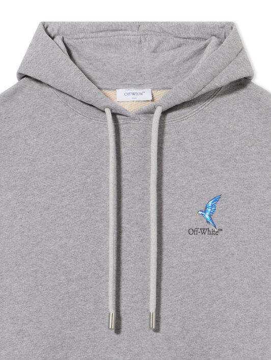 OFF WHITE Fresco Arrow Hoodie GRAY MELANGE-BLACK OWBB064S25FLE002