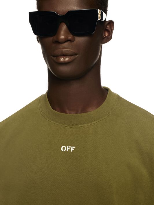 OFF WHITE Green Winter Stamp T-Shirt GREEN OMAA120S25JER00L