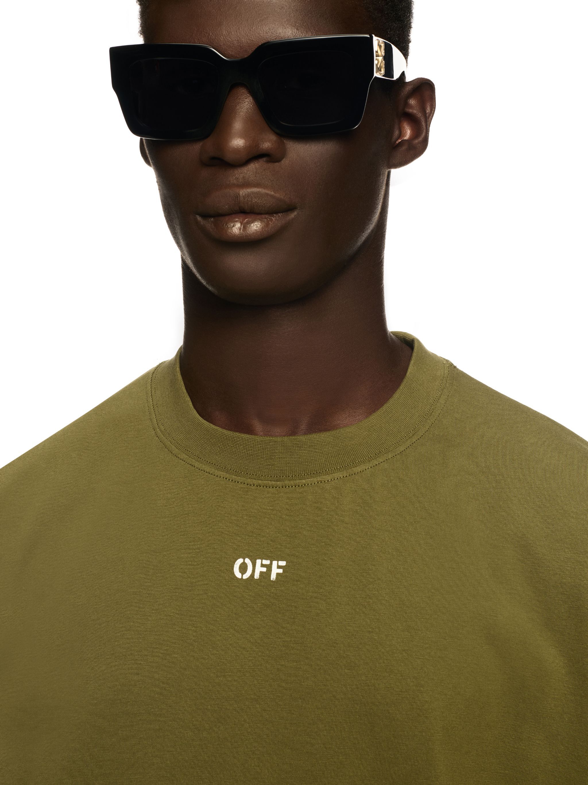 OFF WHITE Green Winter Stamp T-Shirt GREEN OMAA120S25JER00L