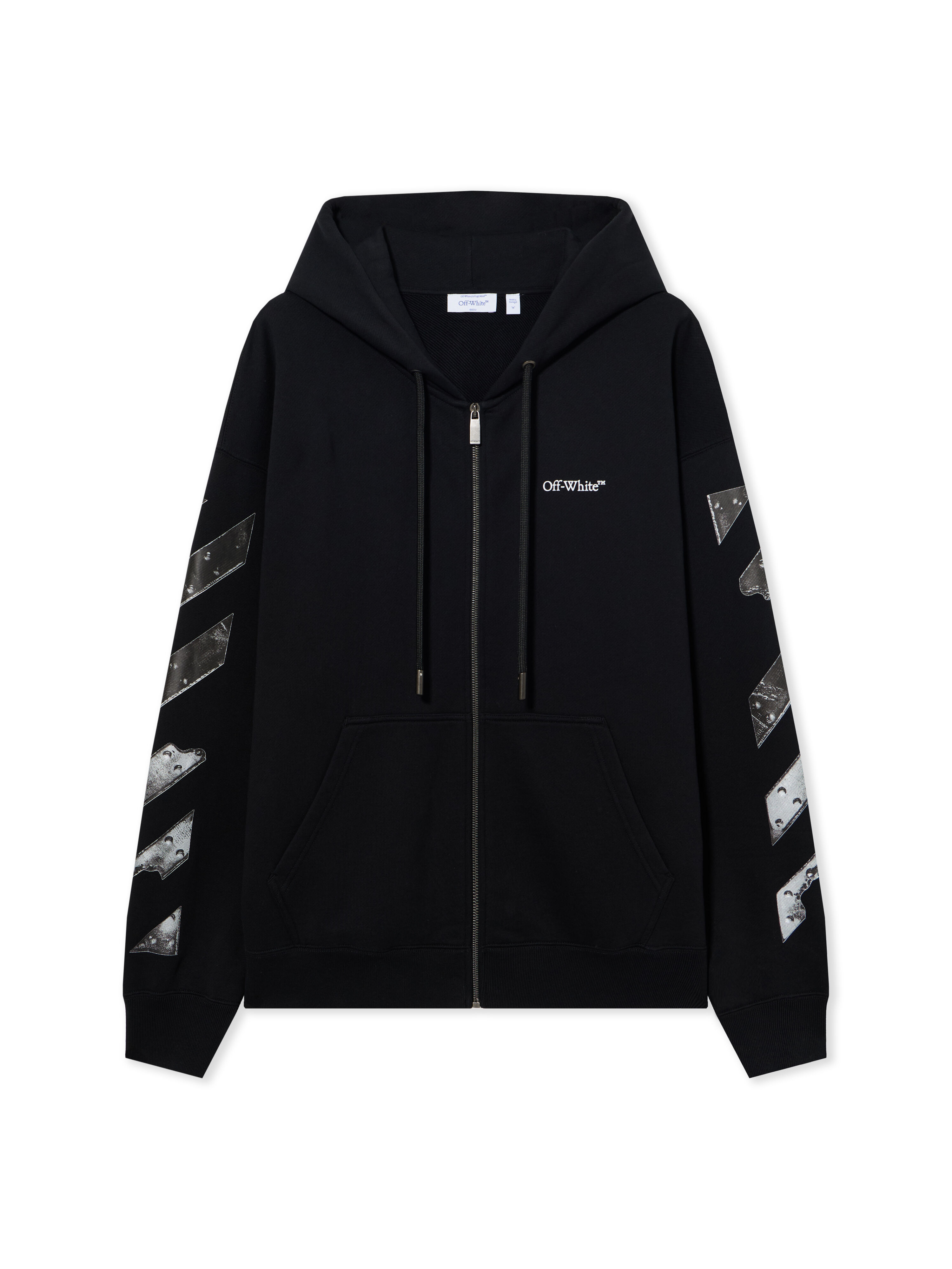 OFF WHITE Metal Arrow Skate Zip Hoodie BLACK 44MBE015S26F001