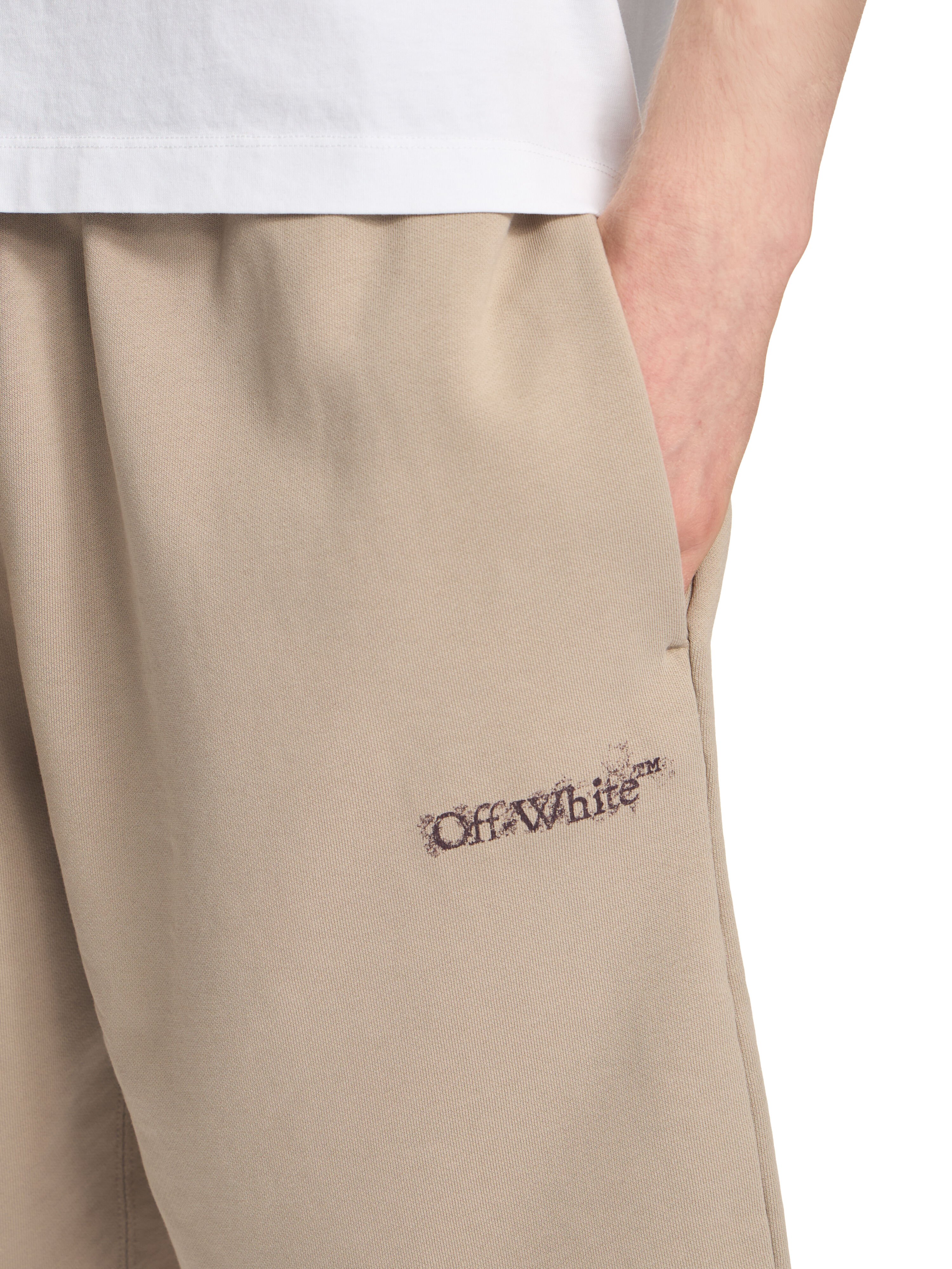 OFF WHITE Heraldic Arrow Skate Sweatshort FADE OUT STONE 44MCI013S26F009