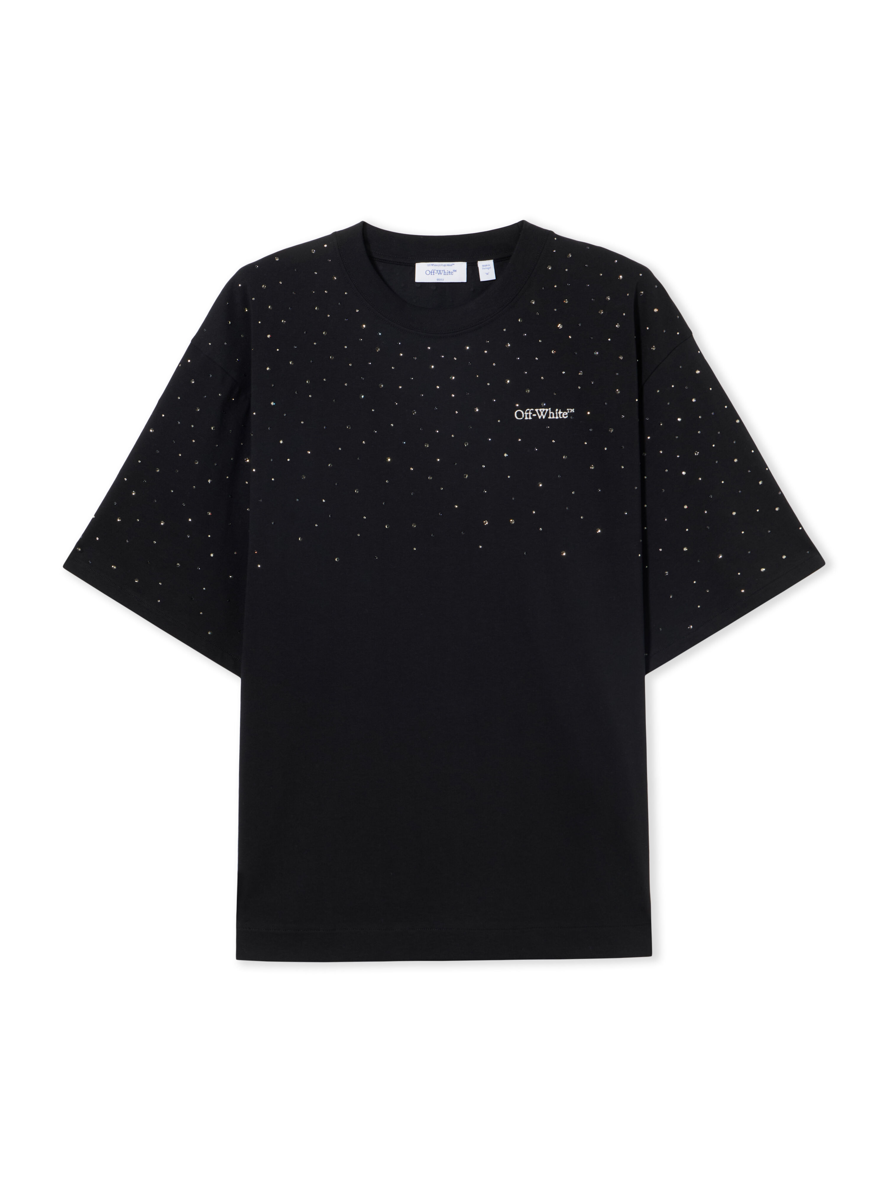 OFF WHITE OW X Swarovski Arrow Skate T-Shirt BLACK - WHITE 44MAA120S26J01E