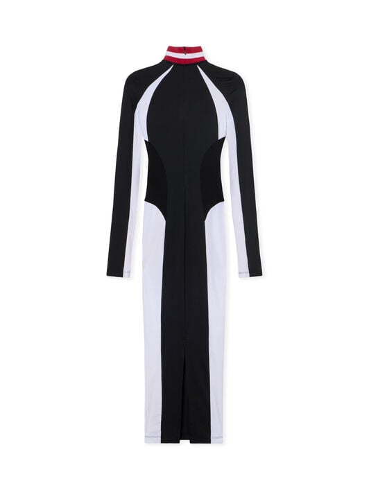 Tech Jersey Midi Dress OFF WHITE Tech Jersey Midi Dress BLACK - WHITE OWDB558F25JER001