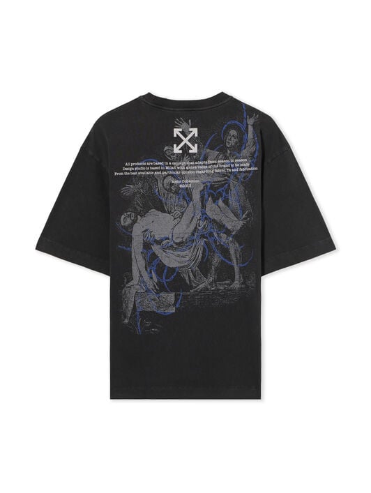 Faded Painting Skate Logo T-Shirt OFF WHITE Faded Painting Skate Logo T-Shirt VINTAGE BLACK - BLUE OMAA120F25JER00S