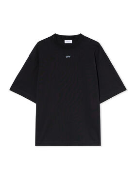 OFF WHITE Stencil Arrow Skate Logo T-Shirt BLACK - CLOUDY OMAA120F25JER00D