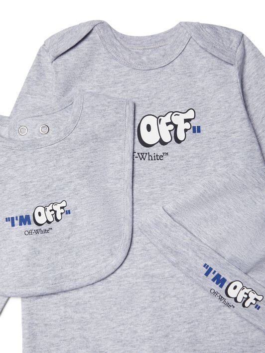 OFF WHITE 3-Teiliges Set Mit Logo GRAU OB2X001S25JER001