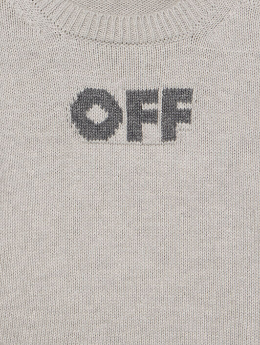 OFF WHITE Diagonal Logo Knit Set LIGHT GREY - DARK GREY OB2X004F25KNI001