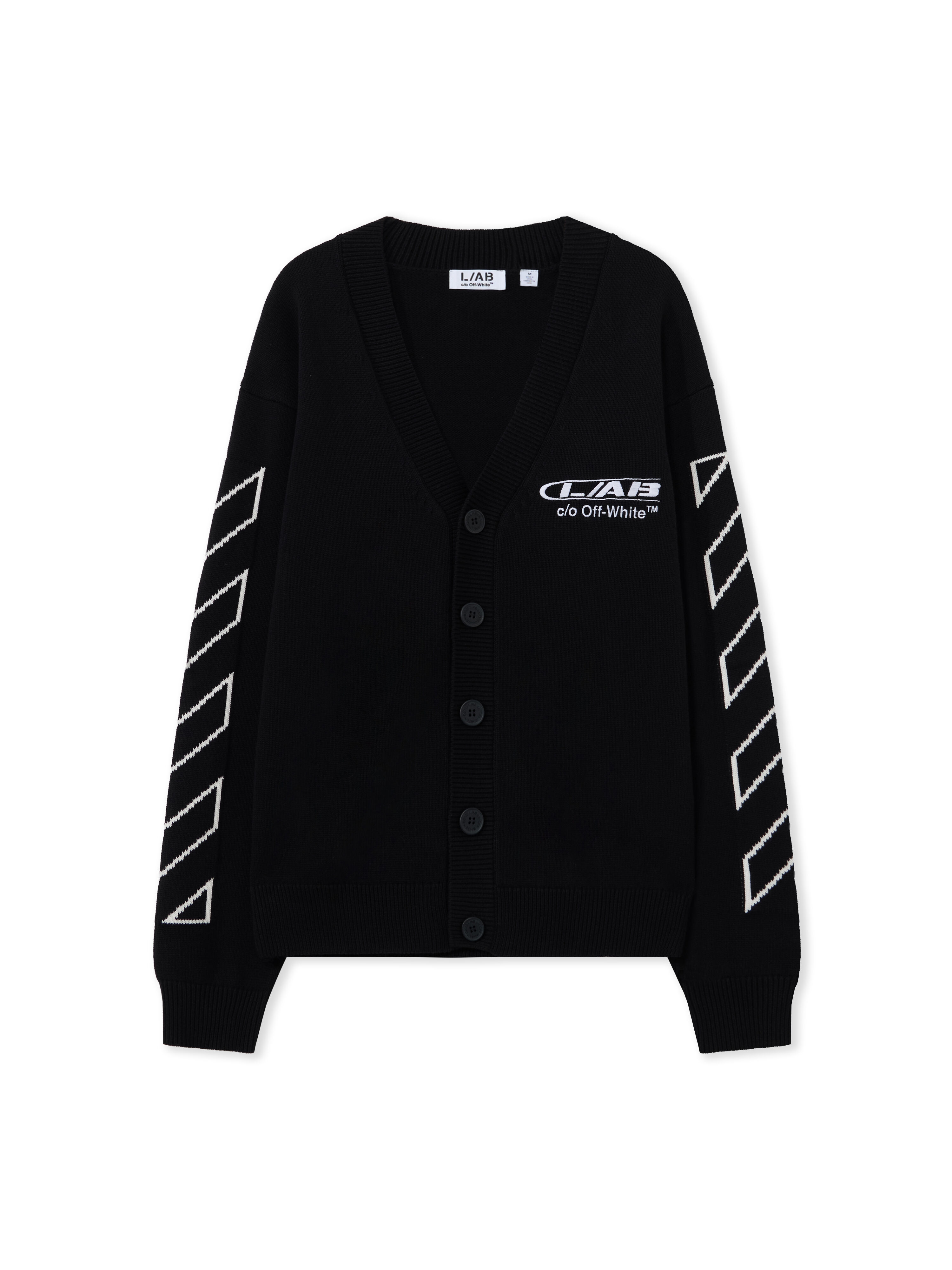 L/AB Off Active Diagonal Knit Cardigan LAB L/AB Off Active Diagonal Knit Cardigan BLACK 44LABF26S125
