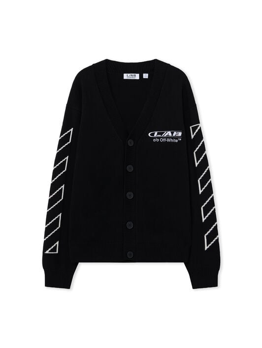 L/AB Off Active Diagonal Knit Cardigan LAB L/AB Off Active Diagonal Knit Cardigan BLACK 44LABF26S125