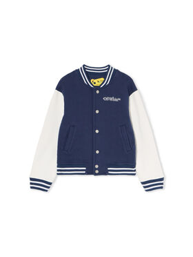OFF WHITE Arrow Dotline Varsity Jacket NAVY BLUE - WHITE OBEH004F25FLE001